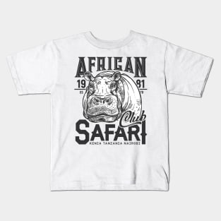 African hippo safari Kids T-Shirt